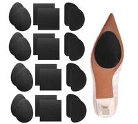 Ouligay - 24 suelas de goma para pegar, suela antideslizante, reparación, autoadhesivas, gruesas, almohadillas antideslizantes para tacones altos, botas, sandalias, zapatos de hombre, color negro