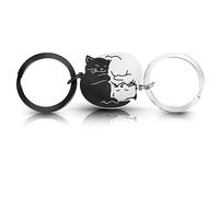 Ouligay 2pcs pareja llavero gato regalo pareja regalos para parejas novio novia san valentin hombre regalo mejor amiga amigas cumpleaños mujer cumpleanos cat keychain gifts for men women