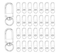 Ouligay 50 cierres de pinza de langosta para llaveros, clips de cordón de metal, ganchos para llavero, ganchos giratorios, gancho para llavero, para hacer joyas, manualidades, manualidades, etc