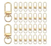 Ouligay 50 mini mosquetones giratorios dorados mosquetones con articulación giratoria de metal, cierres de mosquetón giratorios de 360°, color dorado pequeño para manualidades, bolsos, llaveros