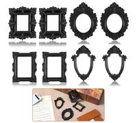 Ouligay 8 piezas Mini Marco de Fotos Vintage Marco de Fotos Pequeño Resina Pequeño Marco de Fotos Vintage Picture Frame Mini Picture Photo Frames for Tischregal Bild Decoratives Bild