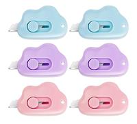 Ouligay Cúter retráctil de 6 piezas Abrecartas de bolsillo de seguridad Cuchillo multiusos Cortador de papel retráctil para sobres Pack