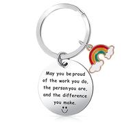 Ouligay Llavero de agradecimiento marca la diferencia llavero de agradecimiento de trabajo regalo de agradecimiento llavero inspirador regalos de agradecimiento para colegas empleados voluntarios