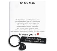 Ouligay Llavero Drive Safe para novio, él, marido, prometido, hombre, regalo del día de San Valentín para novio, cumpleaños, Navidad, romántico, hombres, Bf, romántico, I Love You, regalos