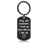 Ouligay Llavero Drive Safe para novio, él, marido, prometido, regalo del día de San Valentín para novio, cumpleaños, Navidad, romántico, hombres, Bf, romántico, I Love You, regalos