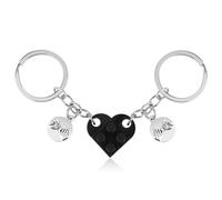 Ouligay Llaveros para parejas, llavero de corazón a juego para novio, novia, bonito llavero de corazón de ladrillo a juego para parejas, San Valentín, Navidad, amigas regalos mejor amiga