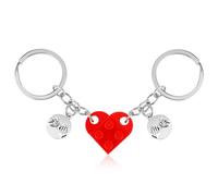 Ouligay Llaveros para parejas regalo de corazón a juego para novio, novia, lindo llavero pequeño de corazón de ladrillo a juego para parejas, San Valentín Navidad cumpleaños amigas regalos mejor amiga