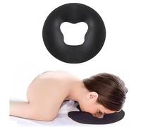 OULIGET Almohada de masaje facial de silicona, reposacabezas relajante para spa, cuidado de la piel, superposición suave, soporte de cabeza de viaje, color negro