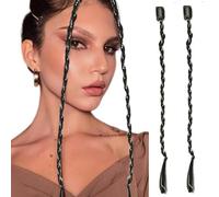 Ouliget Extensiones de cabello trenzado, extensión de cola de caballo trenzada, clip de pelo, anillos decorativos trenzados, juego de joyas para el cabello para uso diario y estilo de fiesta, 2 piezas