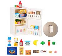 Ouliget Imán de nevera modelo en miniatura, único y novedoso imán para nevera, mini refrigerador en miniatura, juego de casa de muñecas para decoración de cocina, fiesta, juego, 16 piezas