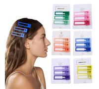 Ouliget Pinzas para el pelo femeninas, con revestimiento de plástico mate marrón, pinzas coreanas minimalistas pequeñas, pinzas de forma cuadrada, 18 piezas, 2.3 pulgadas