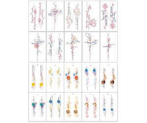 OULIGET Tatuajes Temporales De Planetas Y Universo, Tatuajes De Bendiciones Latinas Para Brazo, Pecho Y Hombro Para Chicas Y Mujeres, Tatuajes De Mariposas, Rosas Y Espacio Exterior Resistentes Al Agu