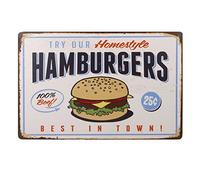 OULII Best in Town Hamburgers Retro Vintage Tin Sign Poster Style Wall Art Pub Bar Decor