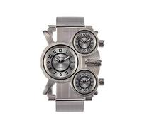 Oulm Relojes militares con diseño de tres movimientos y correa de acero inoxidable