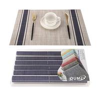 OUME Manteles Individuales de Mesa Lavable Antimanchas Antideslizante Resistente Al Calor PVC Vinilo Salvamanteles Individuales