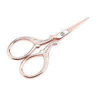 Oumefar 1 Pieza de Acero Inoxidable pequeñas Tijeras de Sastre Estilo Antiguo DIY Bordado Accesorios de Costura artesanía pequeña Flor(Oro Rosa) Scissors