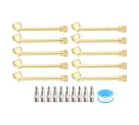 Oumefar 10 Conjuntos de Aire de Aire Dual, Mechón de Aire de 1/4 de Pulgada FNPT Metal Metal Alean de 2 Vías Inflador de Neumáticos con Tapón Rápido para Camiones RVs Autobuses