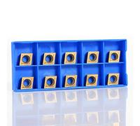 Oumefar 10 Piezas de Insertos de Puntas de carburo cementado Dorado Set de Fresas Herramientas de torneado CCMT09t304 CCMT32.5 para Torno