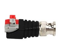 Oumefar 10 Uds Conector Macho BNC de Alta Resistencia Botón Espiral Adaptador de Transmisión de Vídeo para Cámara CCTV Cat5, Material ABS