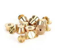 Oumefar 10 Uds Tornillos Retro Tachuelas pies Clavo Monedero Bolso Equipaje Remache Plano 12mm Material de latón cinturón Artesanal de Cuero