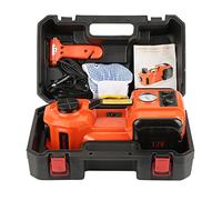 Oumefar 12v 5t Gato hidráulico eléctrico Auto Tres Funciones Gato Elevador para automóvil con inflador y Linterna Kit de Herramientas portátiles de reparación de automóviles