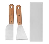 Oumefar 2 Piezas de Raspador de Masilla con de Madera, Herramienta de Raspador de Pintura de Acero Inoxidable para Reparaciones de Paneles de Yeso que Extienden los Proyectos de