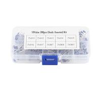 Oumefar 200pcs 10Valores Diodo Regulador de Voltaje Assortment Kit Electrónico Rectificador Diodo N4001-1N4007 1N5817-1N5819 con Caja Transparente