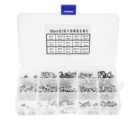 Oumefar 250 Uds Remaches moleteados Cabeza Redonda Remaches de vástago sólido M2-M5 Juego de Surtido de Remaches de Acero Inoxidable con Caja de plástico de partición
