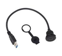 Oumefar 30 Cm Tipo C para Escribir un Cable de Montaje de Panel, Adaptador de Montaje de Descarga de Rosca de 13/16 "5GBPS/15W para Botes de Vehículos, 5-20V 1-3A con Cubierta de Polvo