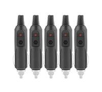 Oumefar 5 uds 12V/24V 5A enchufe de encendedor de cigarrillos macho DIY conector de enchufe macho negro accesorio de coche para toma de mechero de coche