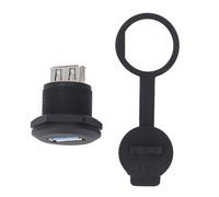 Oumefar Acoplador de Montaje de Panel USB 3.0, Adaptador de Mamparo IP67 Femenino a Hembra, Conector de Latón de Bloqueo Roscado con Tapa de Polvo