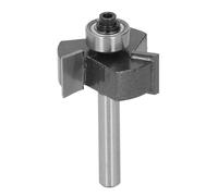 Oumefar Bit del Enrutador T-ranura de 1/4 ", Cortador de Rodamiento de Bolas de 3 Pisos con Altura de Corte de 1/2", Punta de Tungsteno para Cortar Madera