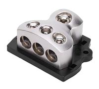 Oumefar Bloque de Distribución de Portafusibles de Alto Rendimiento de Aleación de Zinc para Divisor de Cable de Alimentación/Tierra de Audio para Automóvil 1 Entrada y 3 Salidas, para Entusiastas