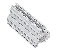 Oumefar Bloque de Terminales de Montaje en Carril DIN de 100 Piezas, Terminales de Cableado de Cobre de Doble UKK5 para Conexión Eléctrica 500 V 32 A ABS Material de Cobre