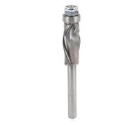 Oumefar Broca del Enrutador de Borde Espiral 1/4 "vástago, 1/2" Diámetro de Corte X 1 "de Longitud, Doble Rodamiento con Punta de Carburo para Enrutamiento de Plantillas y Recorte de