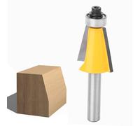 Oumefar Broca Enrutadora de 8 Mm, Cortador de Carpintería con Bordes Biselados y Chaflán con Rodamiento, para Caja de Gabinete con Marco de Ventana de Puerta de Madera Contrachapada de (15°)