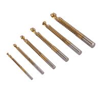 Oumefar Brocas de Sierra en Espiral, Brocas de Corte Lateral Dentadas HSS Premium para Madera, Metal, Plástico, Kit de 6 Uds para Uso en Interiores y Exteriores