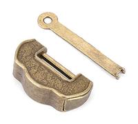 Oumefar Candado de Latón Chino Vintage, Llave de Bloqueo de Estilo Retro Antiguo para Joyero, Cajón, Gabinete, Resistente y Duradero para Manualidades, Tamaño Pequeño Adecuado para Mini Gabinetes y