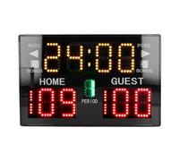 Oumefar Castreón Electrónico LED de 11 Dígitos Castreón de Pantalla LED de 11 Dígitos con Ganchos de Soporte de Control Remoto para Voleibol de Baloncesto