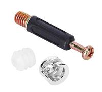 Oumefar Cerraduras de Leva para Muebles, 100 Juegos 3 en 1 Pieza de Conexión de Rueda Excéntrica Kit de Tuercas de Tornillo para Muebles Accesorios de Hardware para Tocador de Cajón de