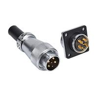 Oumefar Conector de Aviación de 6 Pines, Enchufe y Enchufe WS20 Impermeable de Aleación de Zinc para Luz Espacial de Aviación, Conector de Alimentación Duradero