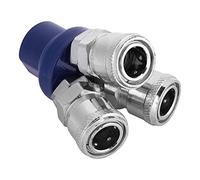 Oumefar Conector Hembra de 3 Vías de Acero Duradero de 12 Mm Conexiones Rápidas Neumáticas para Manguera de Aire BSPT 1/4" - Fácil de Instalar, Adecuado para Herramientas Neumáticas y Manguera de Aire