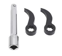 Oumefar Conjunto de Cabezal de Llave de Llave de Barra de 3pcs, Nuevas Cabezas de Palanca de Doble Cuadrado y Varillas de Extensión de 1/2 ", Herramientas de Reparación Automotriz