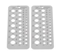 Oumefar Conjunto de Herramientas de Medición de Broca de Perforación de 2 Piezas, Métrica de Acero Inoxidable e índice de Tamaño de Perforación Imperial, 1/16-1/2 Pulgadas de 29 Agujeros