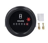 Oumefar Contador de Horas de Cuarzo, 99999.9H Contador de Horas Mecánico Profesional de 6 Dígitos, 12V-72V Equipo de Seguimiento de Tiempo de Operación para Barco Auto ATV Bomba
