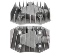 Oumefar Culata de Compresor de Aire Neumático Duradero 48 Mm X 72 Mm para Reemplazo de Aluminio 2 Piezas Cubierta de Enfriamiento para Taller