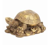 Oumefar Escultura de latón con forma de tortuga china de la suerte, adorno de Feng Shui para decoración artesanal de oficina en casa Sculpture