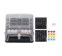 Oumefar Fusible de 6 Vías con Indicadores LED, 12v 24 V a Prueba de Agua Fusebox IP65, Soporte de ATC/ATO 100A para el Camión de Bote Automotriz RV Marine