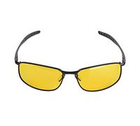 Oumefar Gafas de Sol Polarizadas de Visión Nocturna para Conducir, Gafas de Sol Antideslumbrantes para Hombres y Mujeres, Marco de Metal para Deportes Al Aire, Lentes Amarillas HD