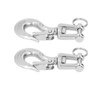 Oumefar Gancho de Cadena con Horquilla de Elevación, Accesorio de Aparejo Duradero de Acero Inoxidable para Grúas de Construcción y Equipos Eléctricos, Juego de 2 Piezas para Suministros